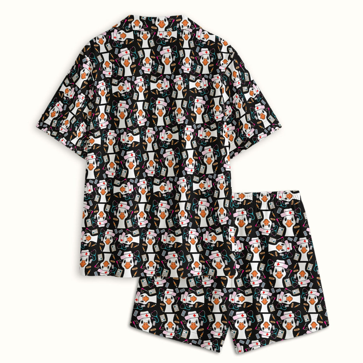 Duck Wearing Hat With Medical Tools Pajama Set