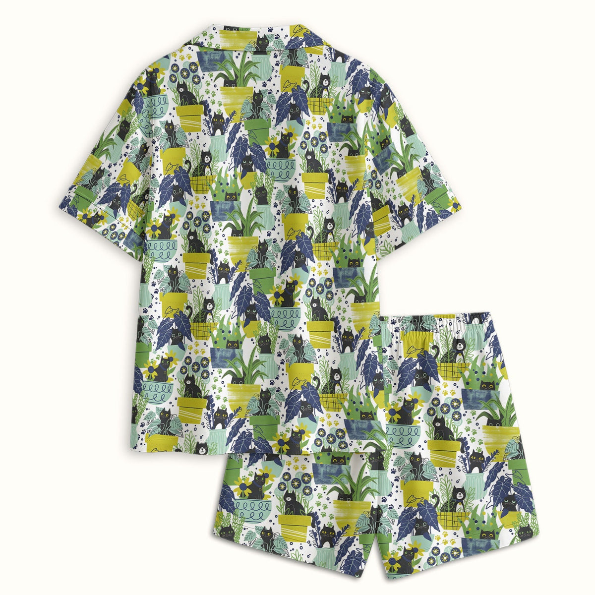 Black Cat Planter Garden Pajama Set