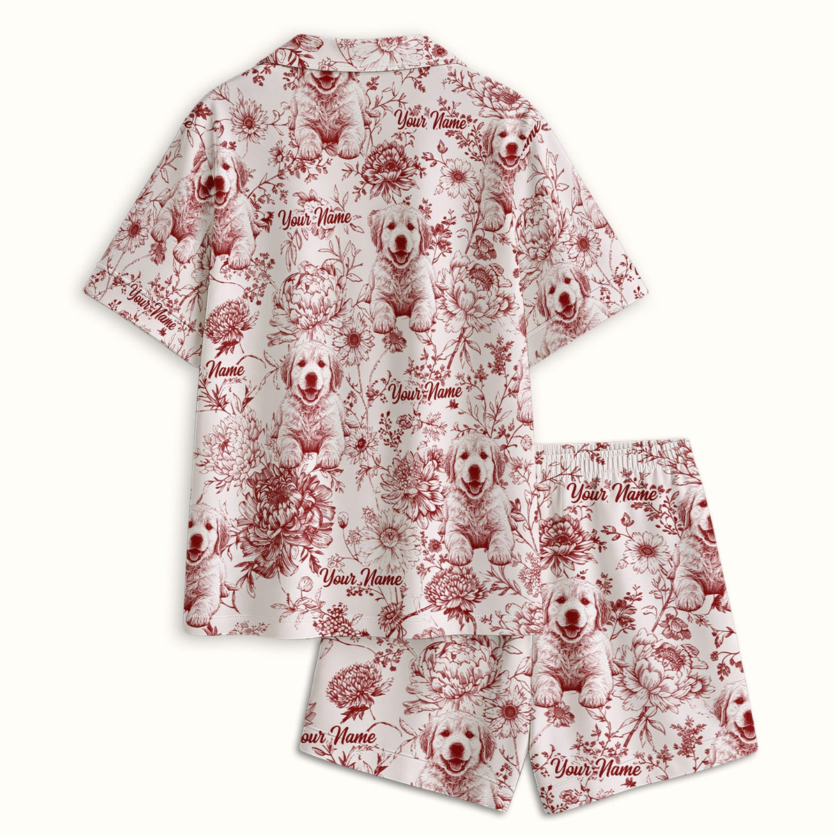 Personalized Pet Photo Floral Pajama Set