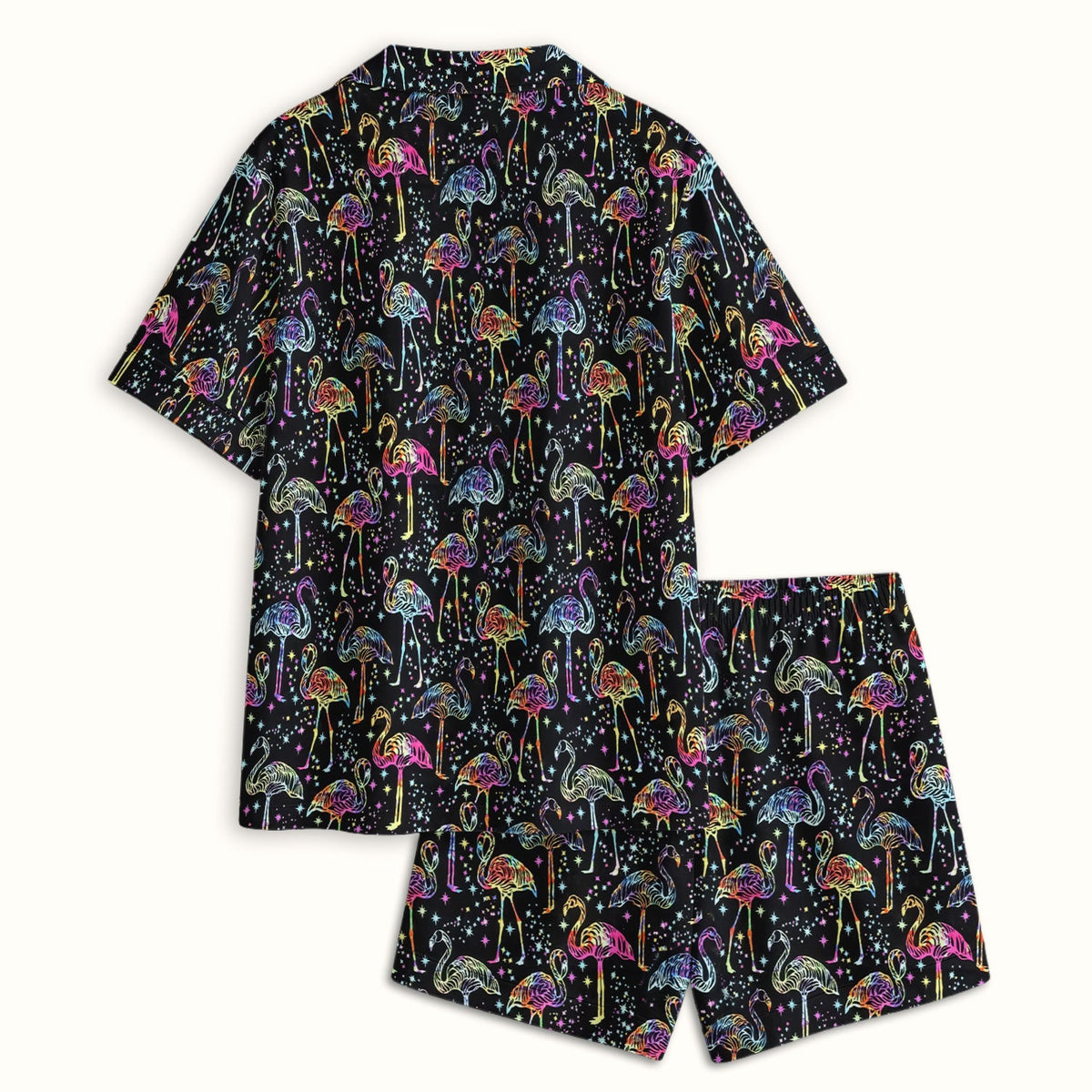 Neon Flamingo Starry Night Pajama Set
