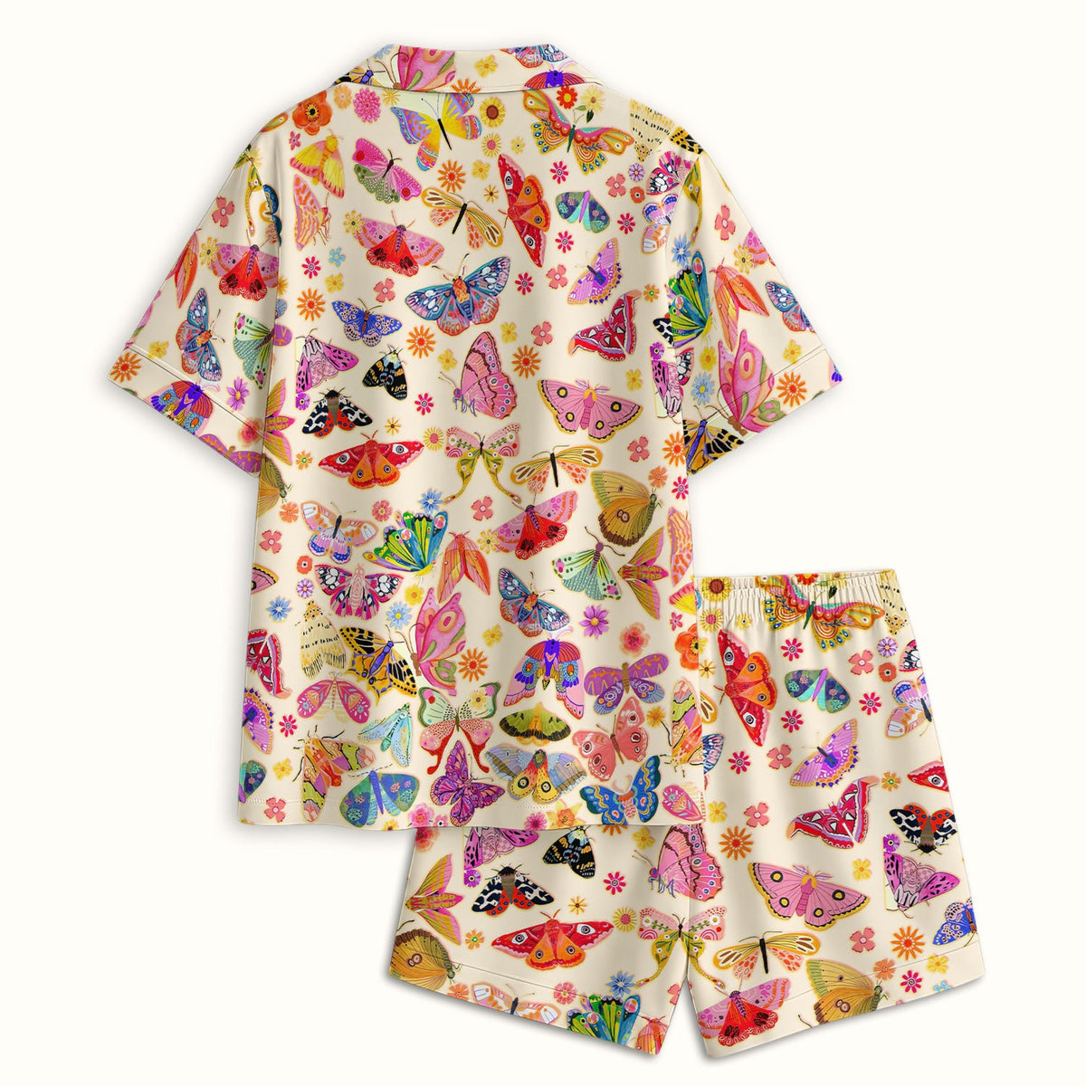 Colorful Butterfly Floral Pajama Set