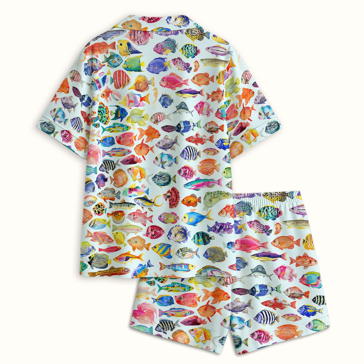 Colorful Tropical Fish Print Pajama Set