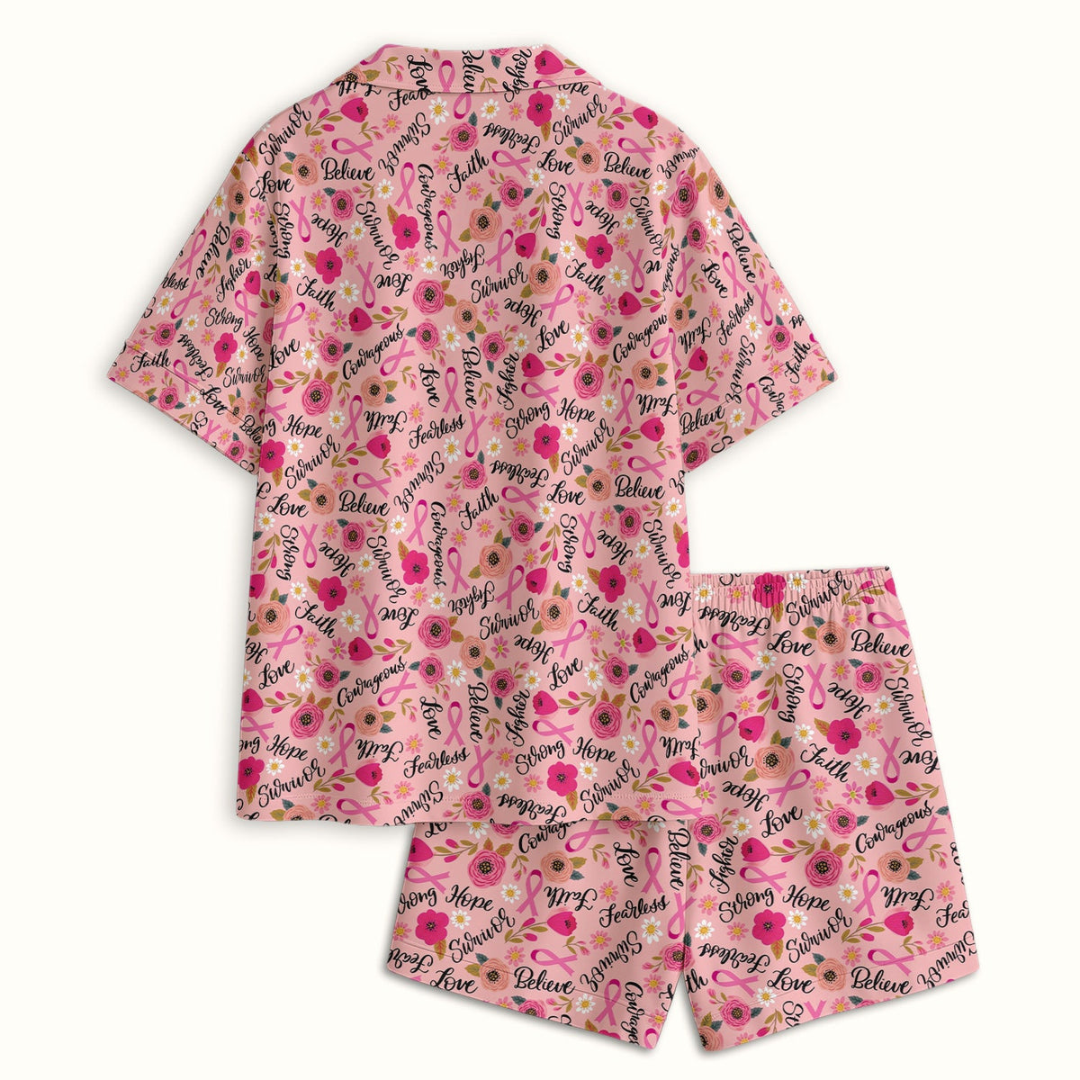 Breast Cancer Oncology Floral Nurse Pajama Set