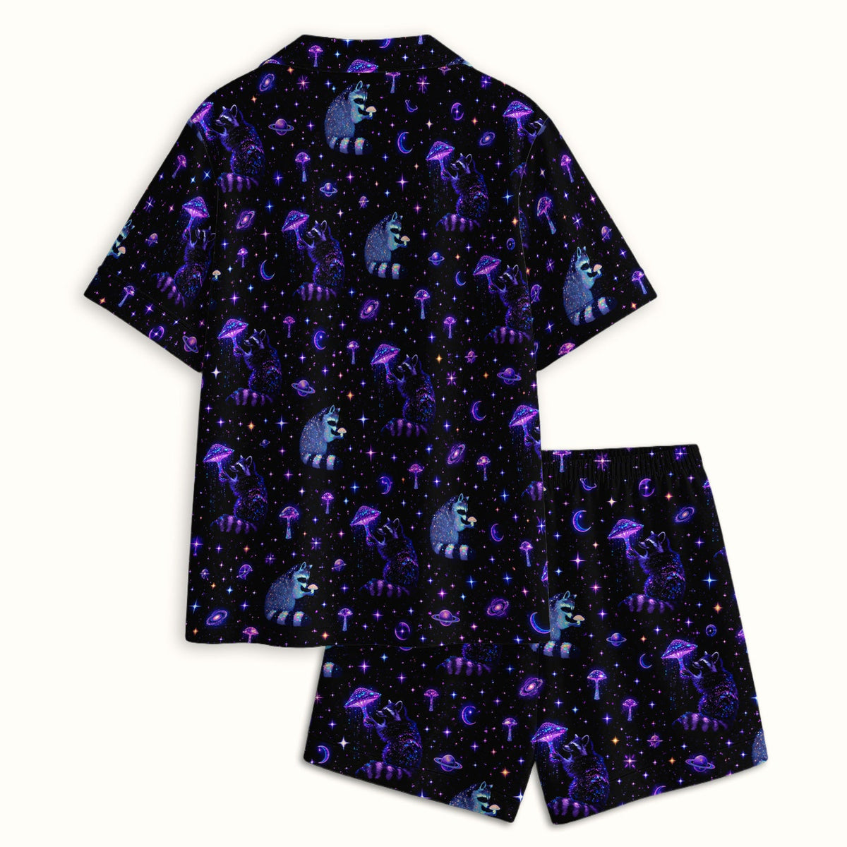 Raccoon Mushroom Galaxy Nurse Pajama Set