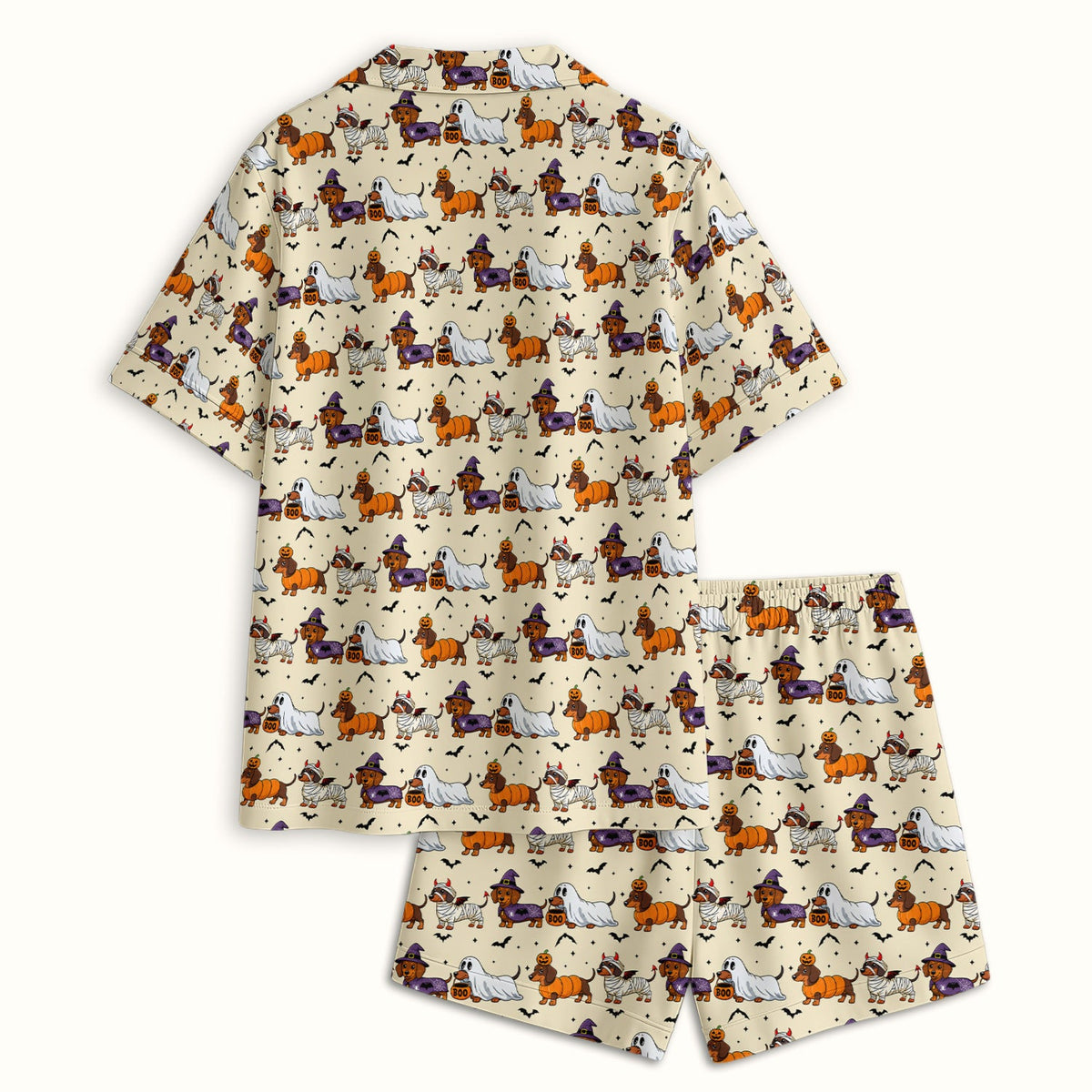 Dachshund with Bat Pajama Set - Halloween Gift For Nurse