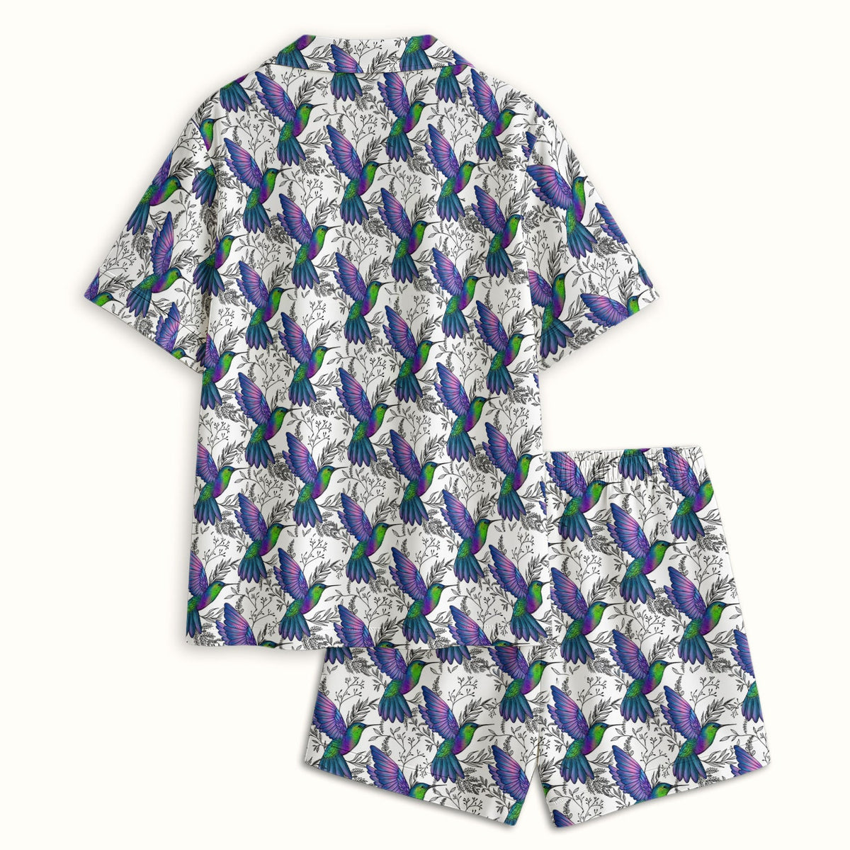 Colorful Hummingbird Botanical Pajama Set