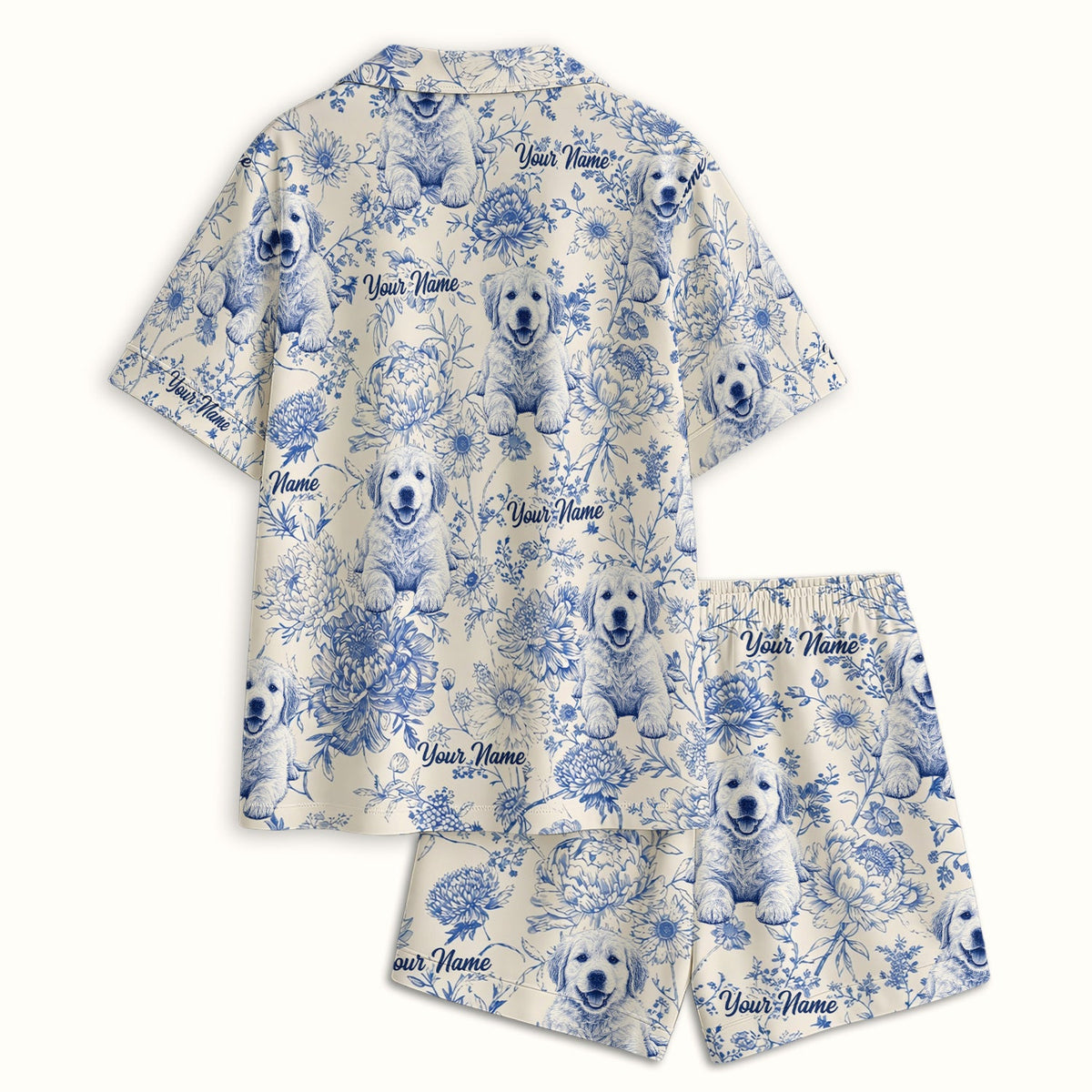 Personalized Pet Photo Floral Pajama Set