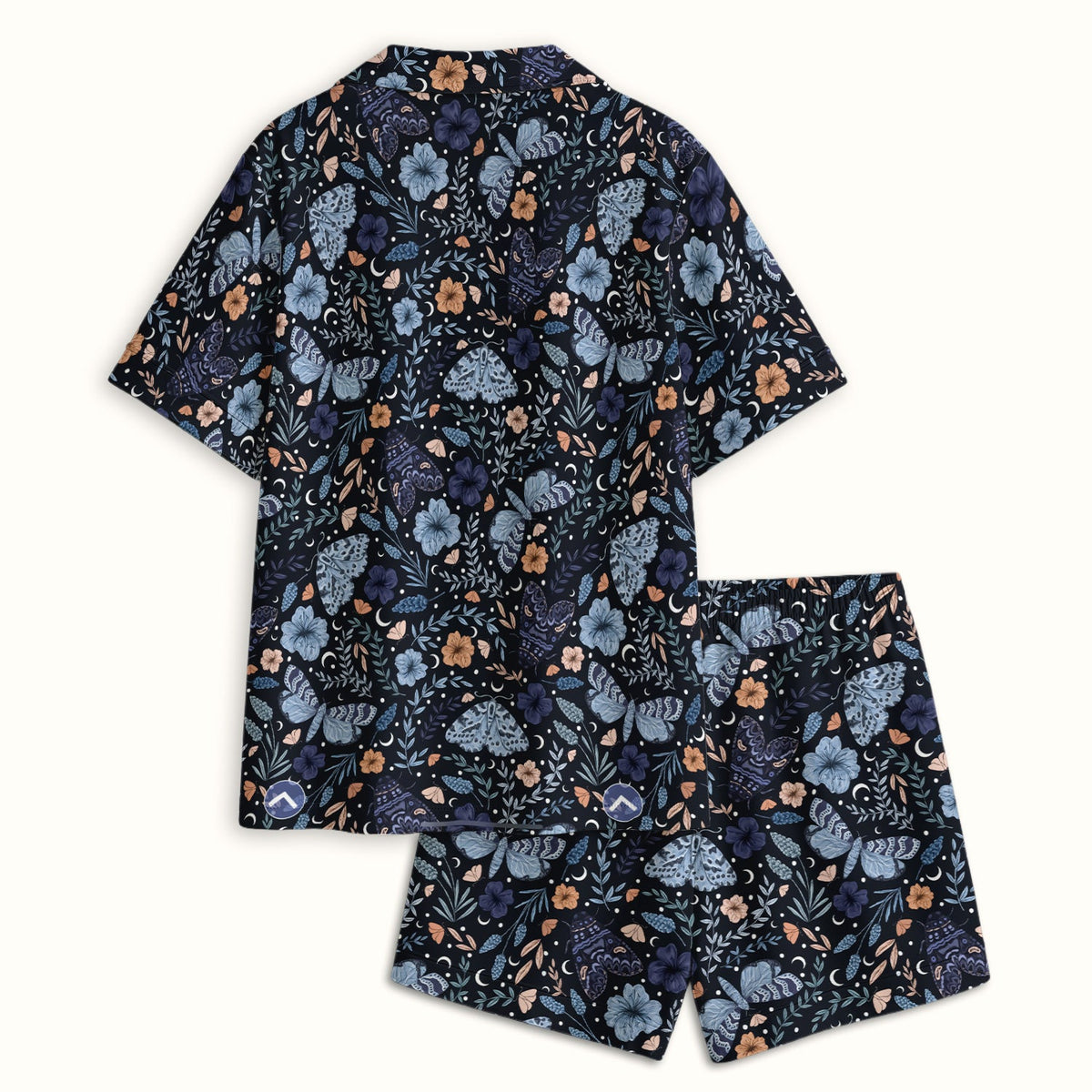 Night Moth Butterfly Floral Nurse Pajama Set