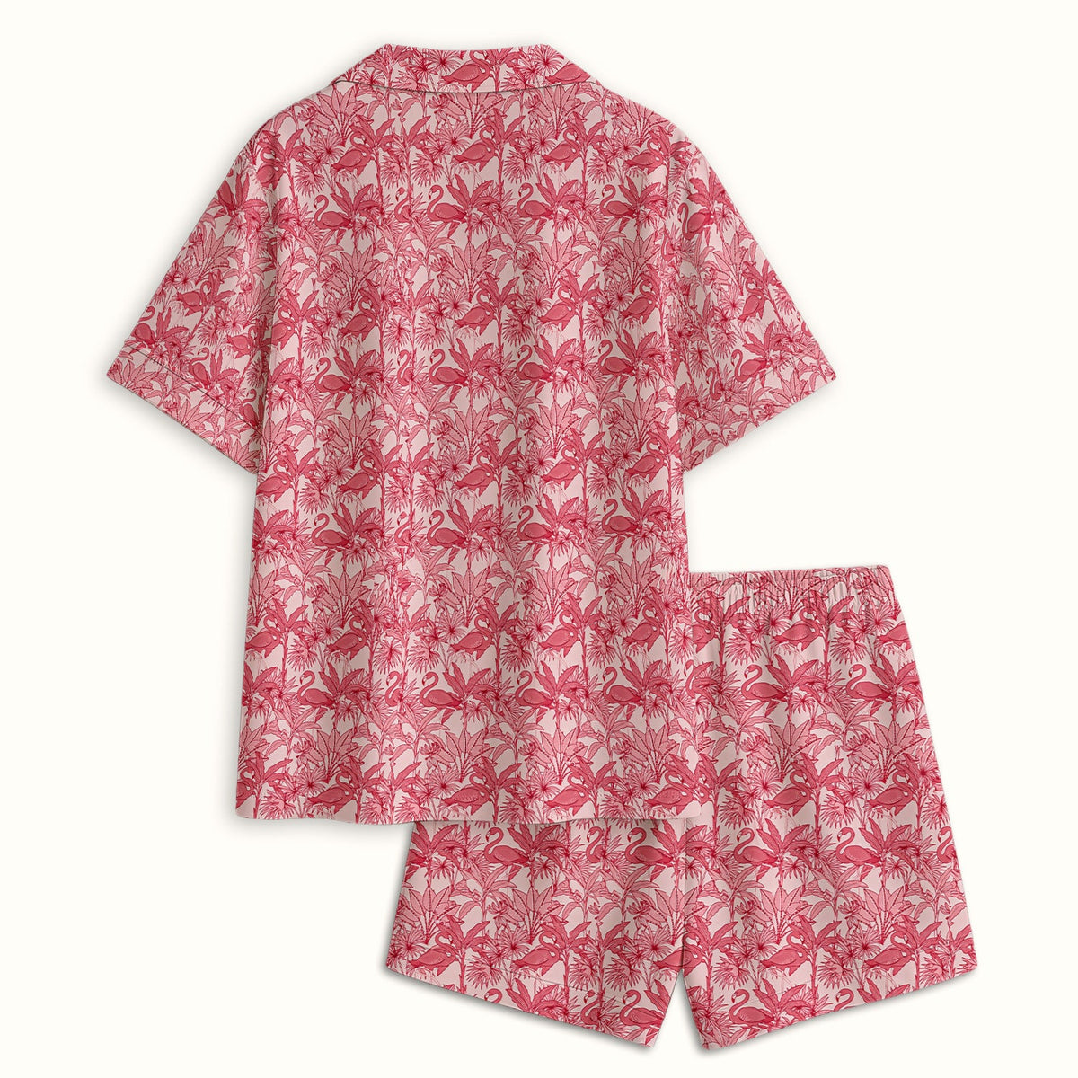 Tropical Flamingo Palm Leaves Pajama Set