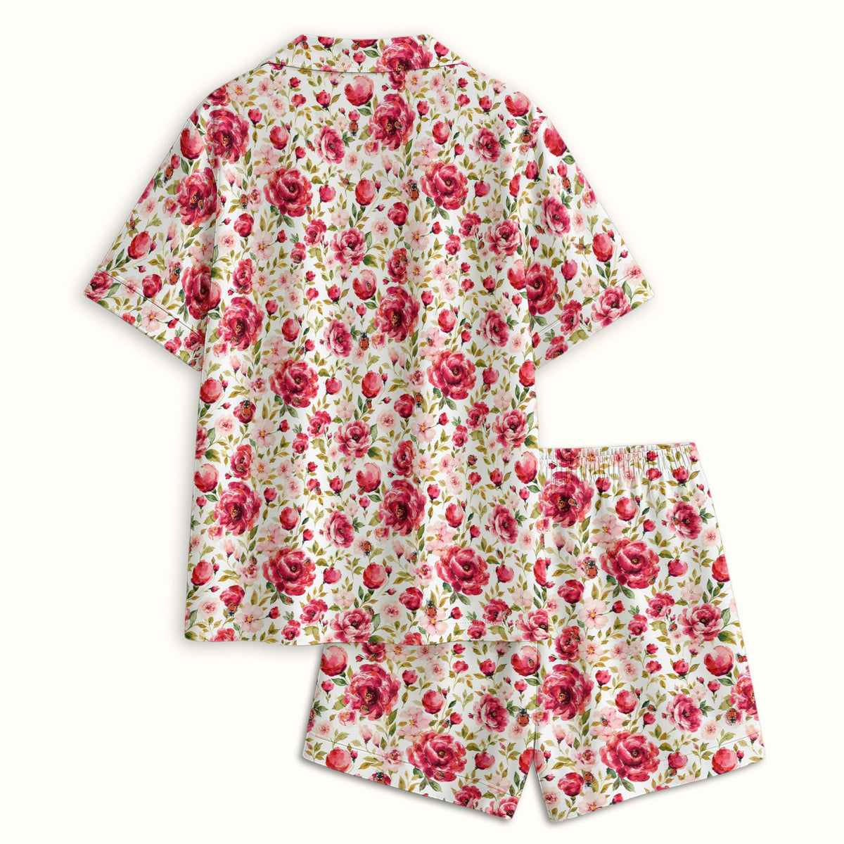 Pink Rose Ladybug Garden Pajama Set