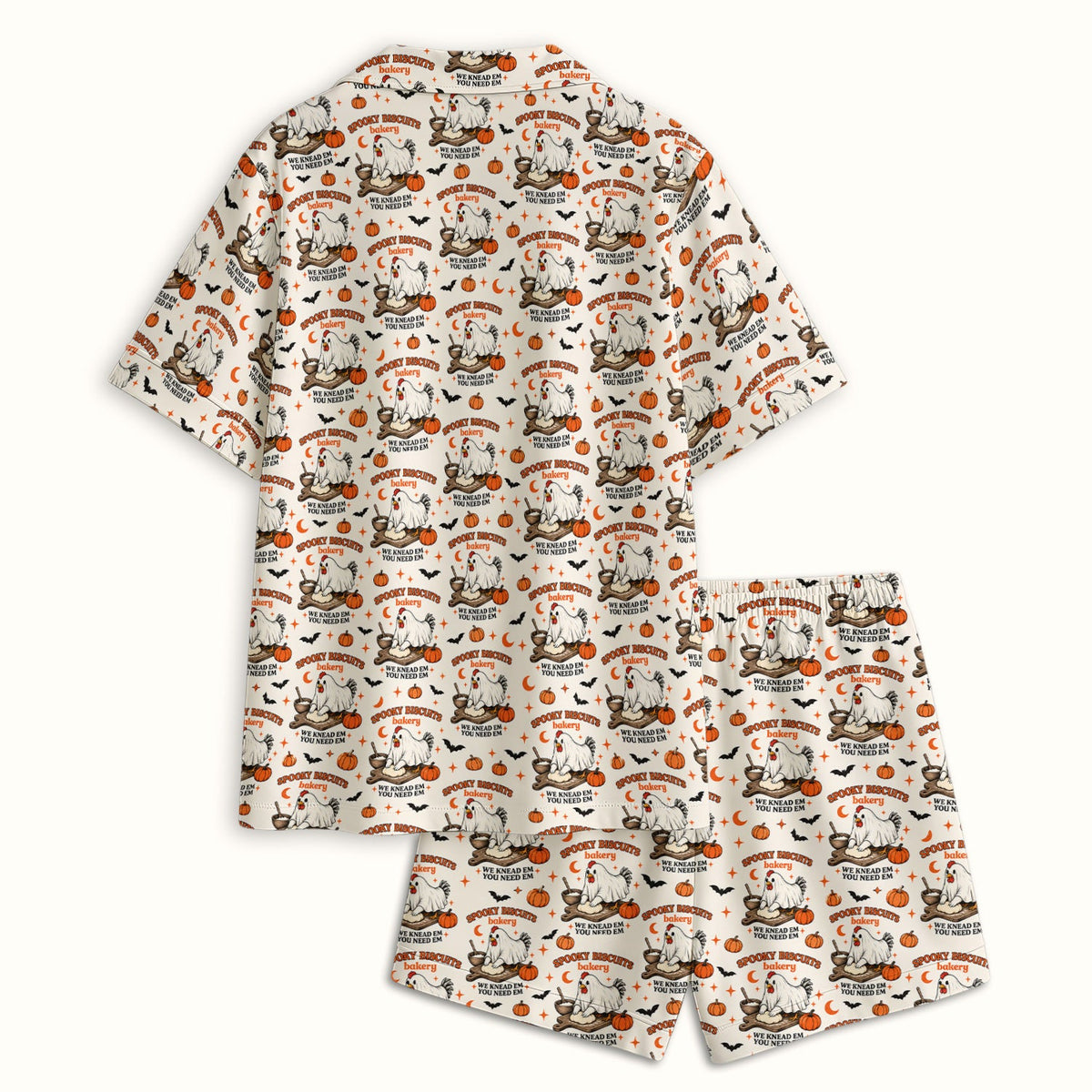 Spooky Biscuits Chicken Pajama Set - Halloween Gift For Nurse