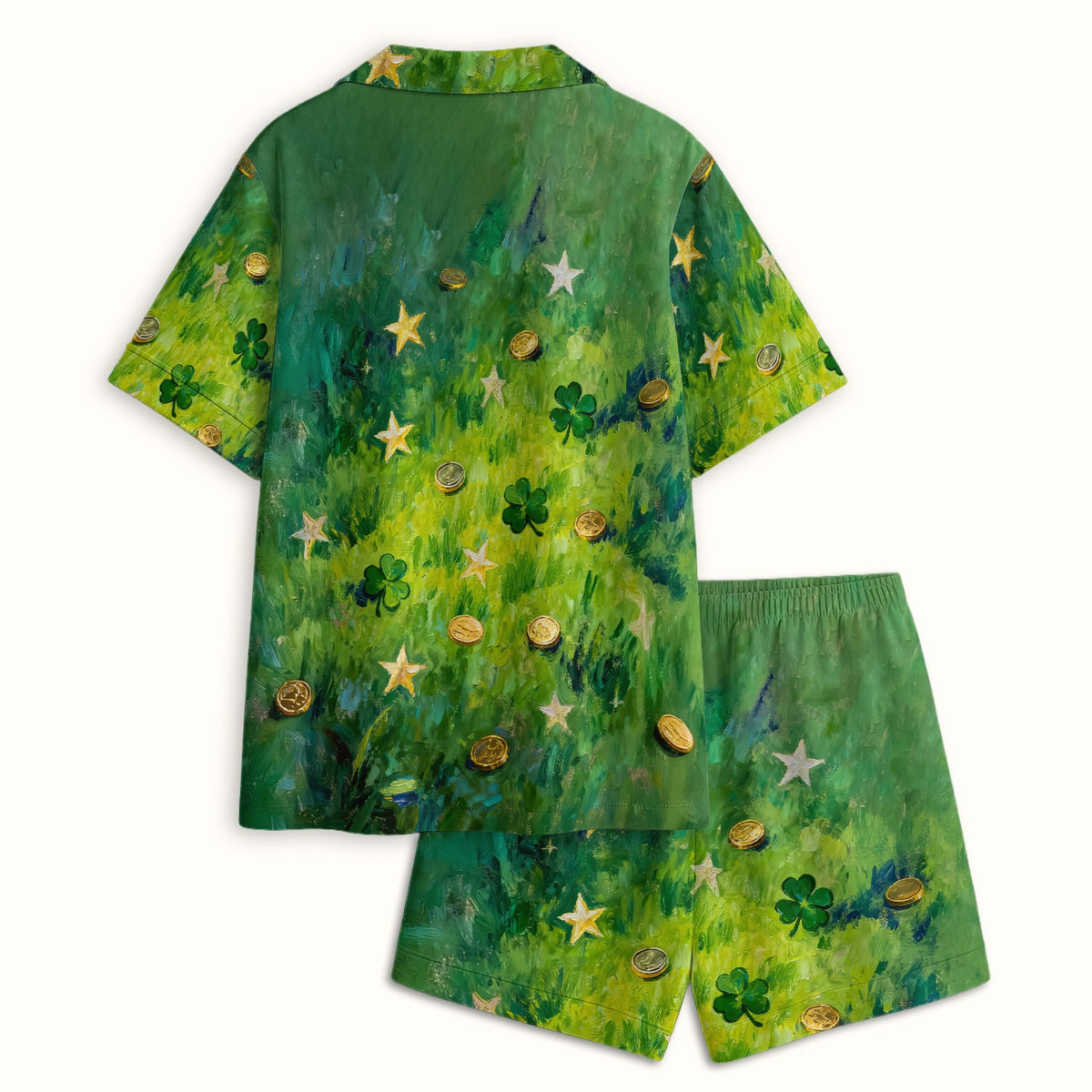 St Patrick Lucky Shamrock Heart Pajama Set