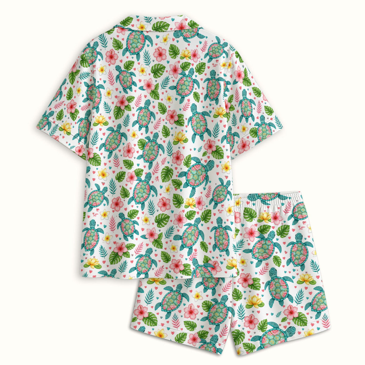 Tropical Sea Turtle Floral Pajama Set