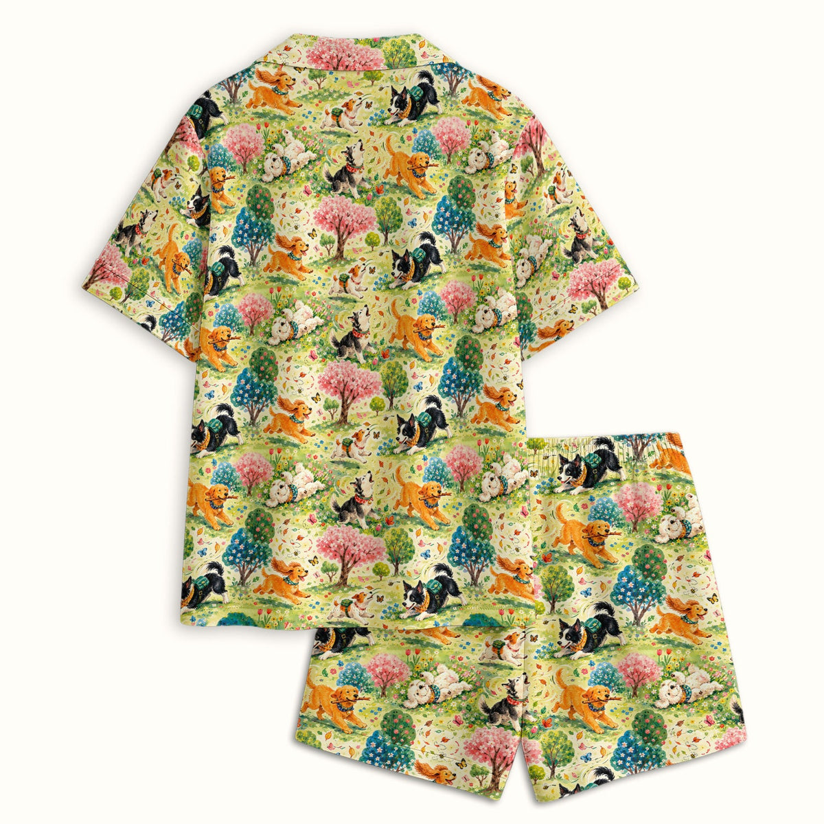 Spring Garden Dogs Pajama Set