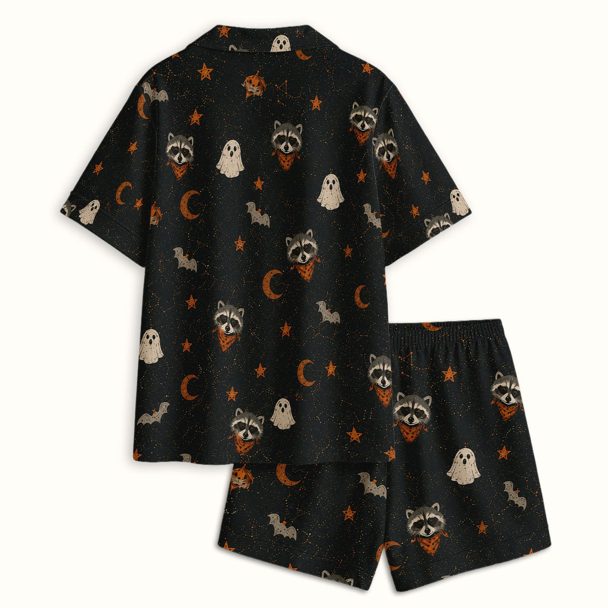 Ghost Pumpkin Raccoon Pajama Set - Halloween Gift For Nurse