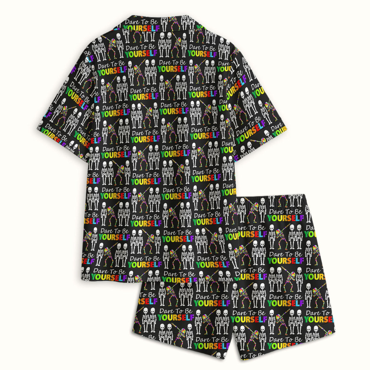 Rainbow Skeleton Dare To Be Yourself Pajama Set