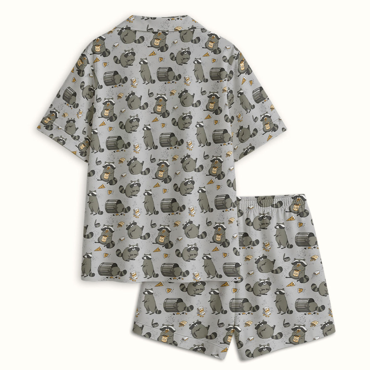 Raccoon Snack Trash Can Pajama Set
