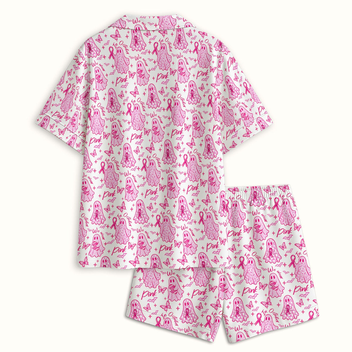 Pink Ribbon Ghost Pajama Set