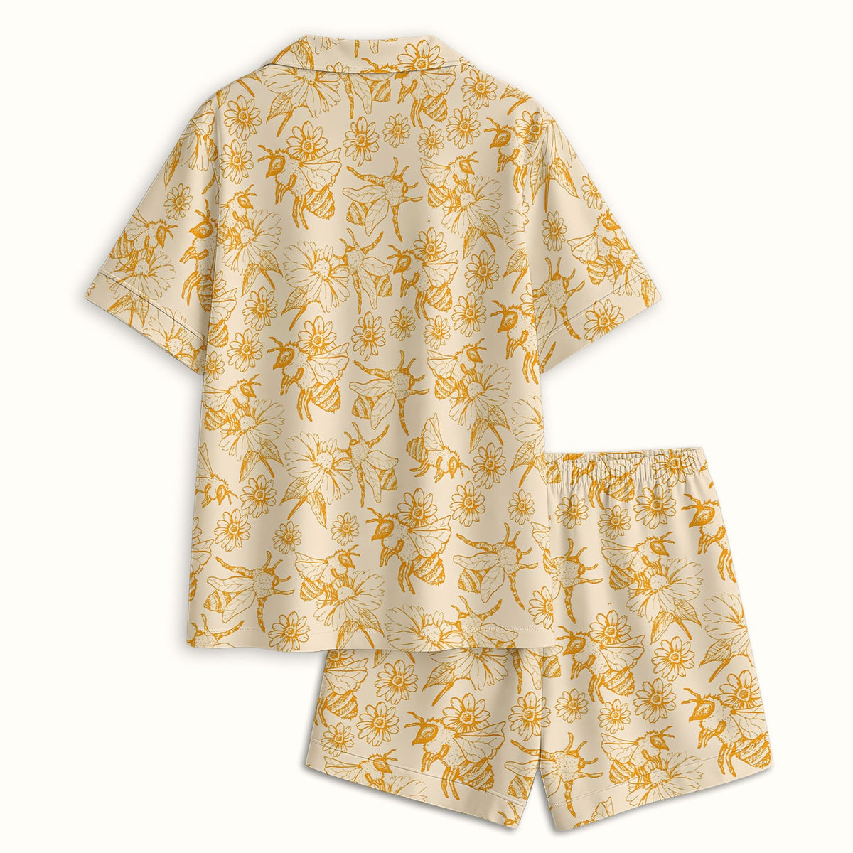 Honey Bee Flower Sketch Pajama Set
