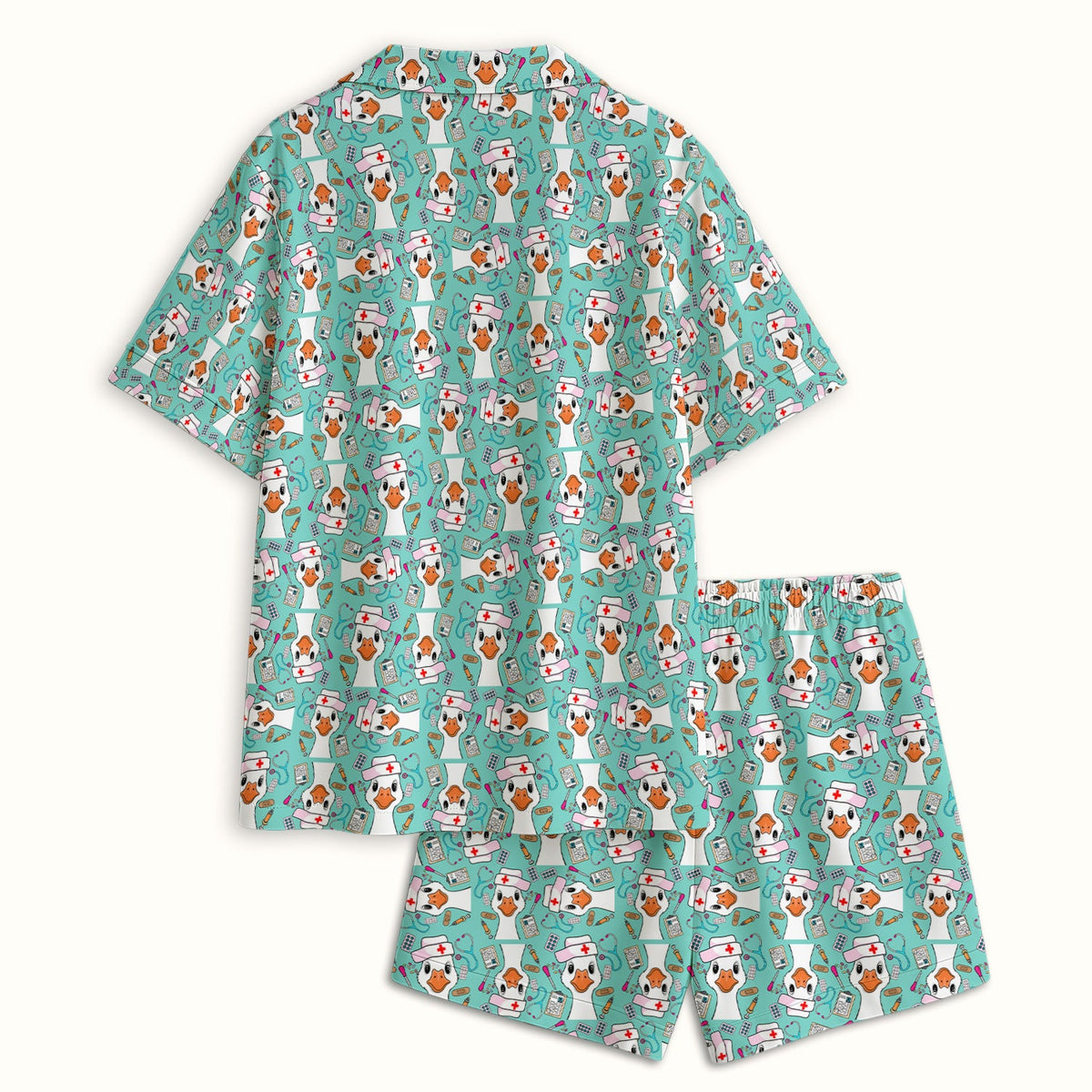 Duck Wearing Hat With Medical Tools Pajama Set