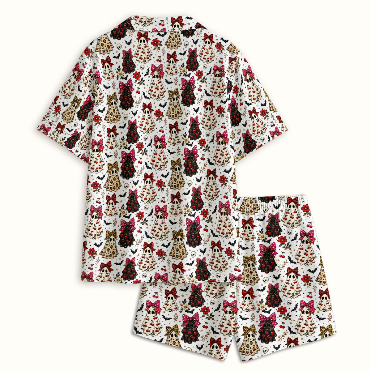 Spooky Ghost Pattern Pajama Set