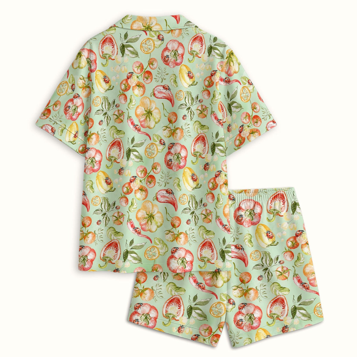 Watercolor Veggie Ladybug Nurse Pajama Set