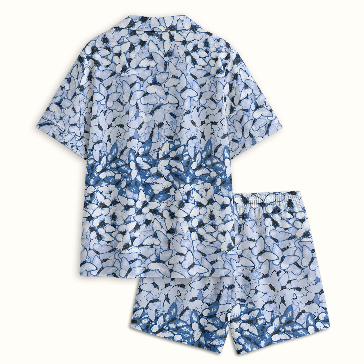 Blue Butterfly Floral Pajama Set