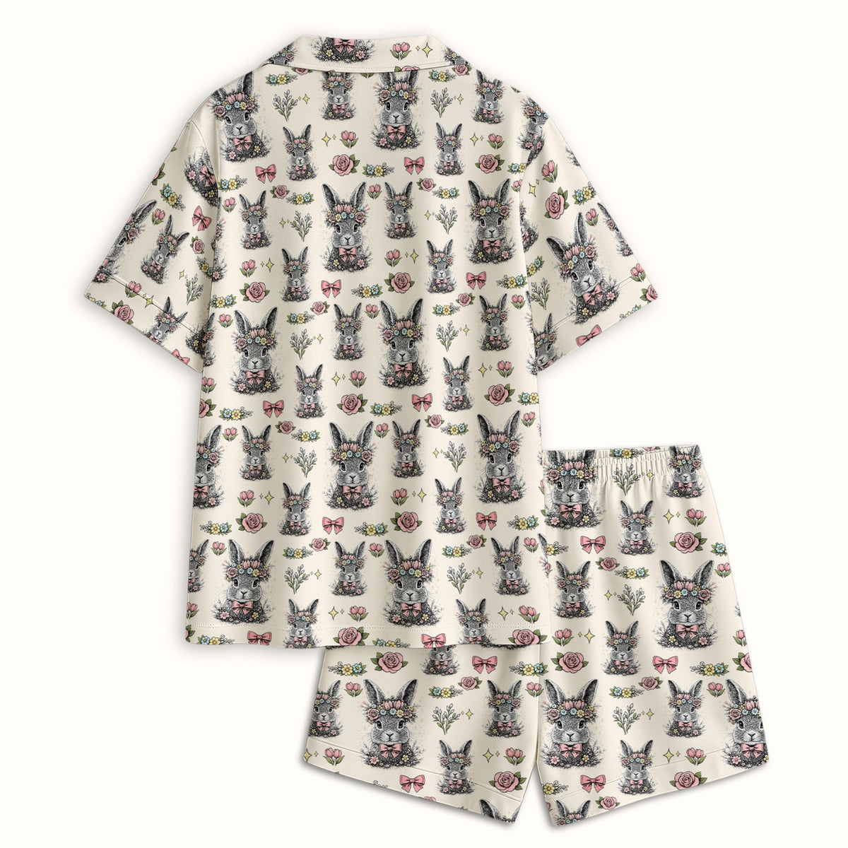 Vintage Floral Bunny Pajama Set - Easter Gift For Nurse