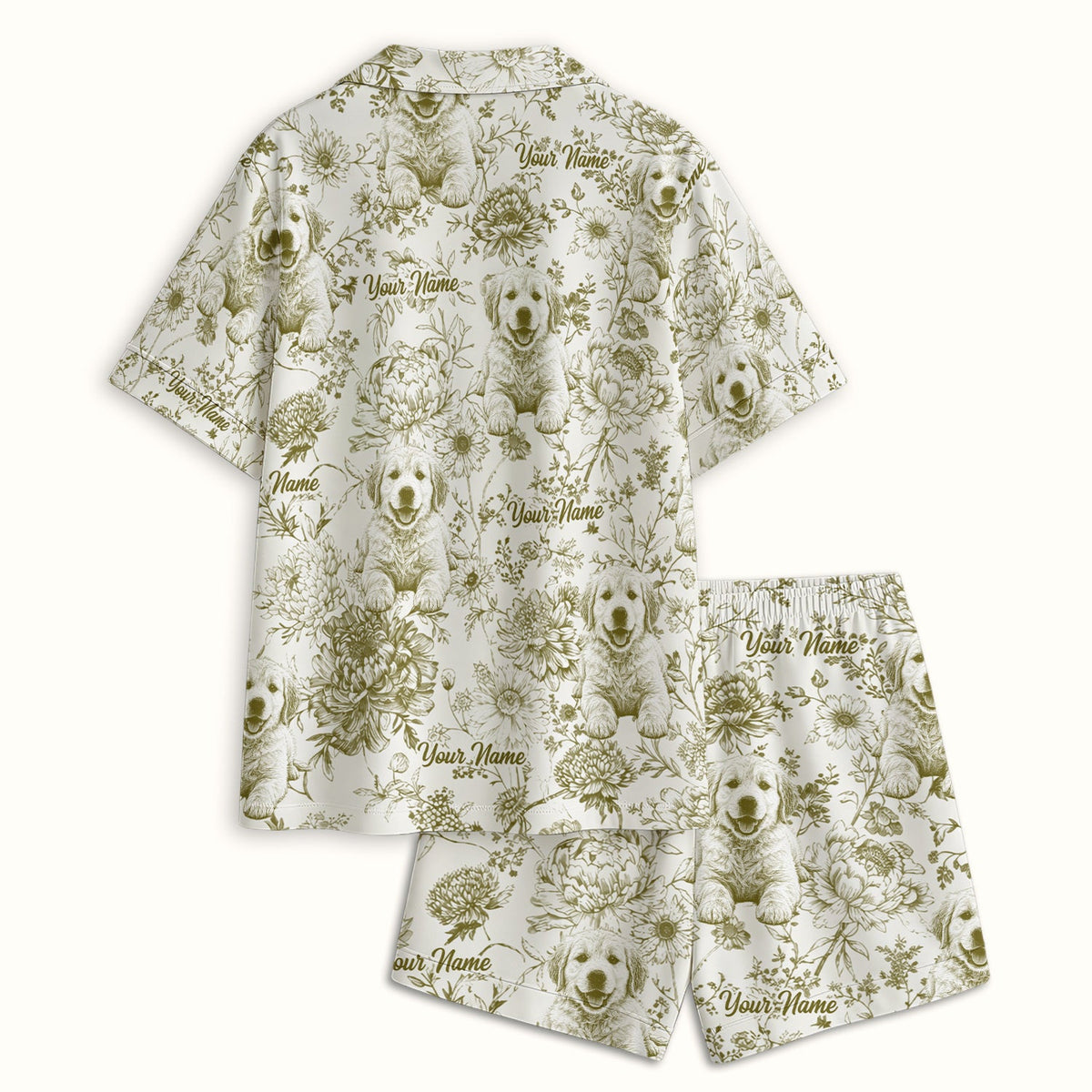 Personalized Pet Photo Floral Pajama Set