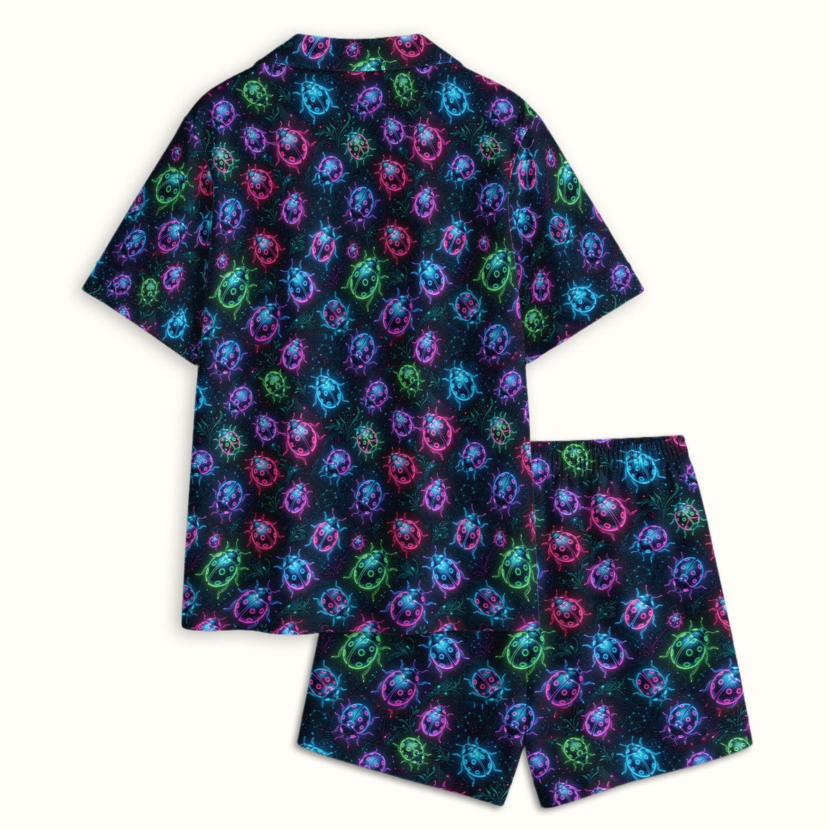 Colorful Neon Ladybug Pajama Set