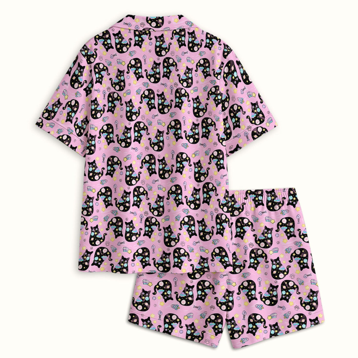 Galaxy Black Cat Space Pajama Set