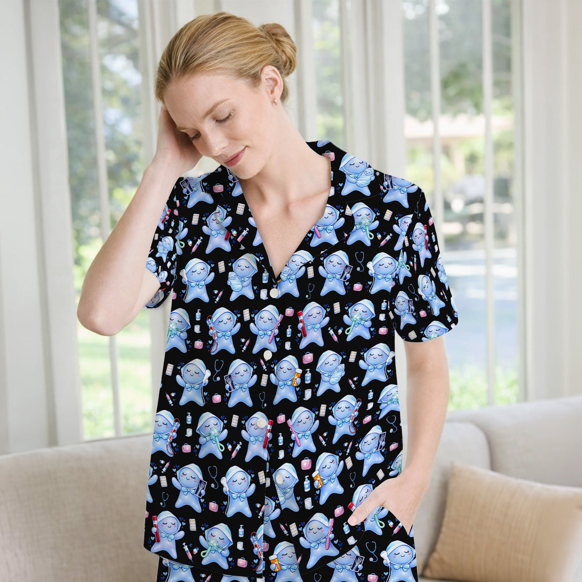 Dental Tooth Character Nurse Pajama Set
