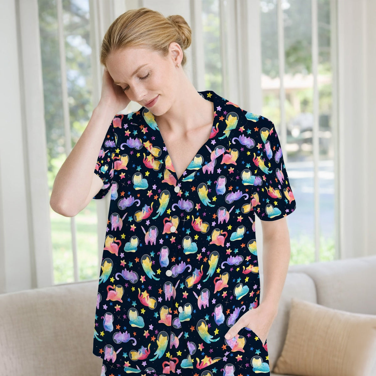 Space Cat Veterinary Nurse Pajama Set