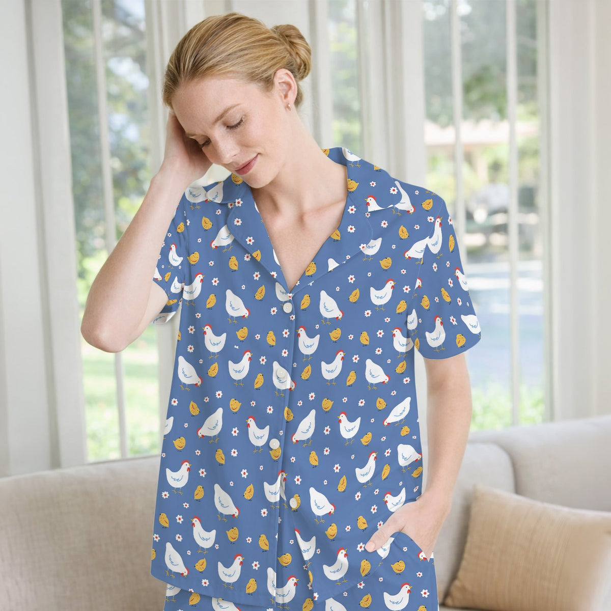 Chicken And Cute Chicks Pajama Set