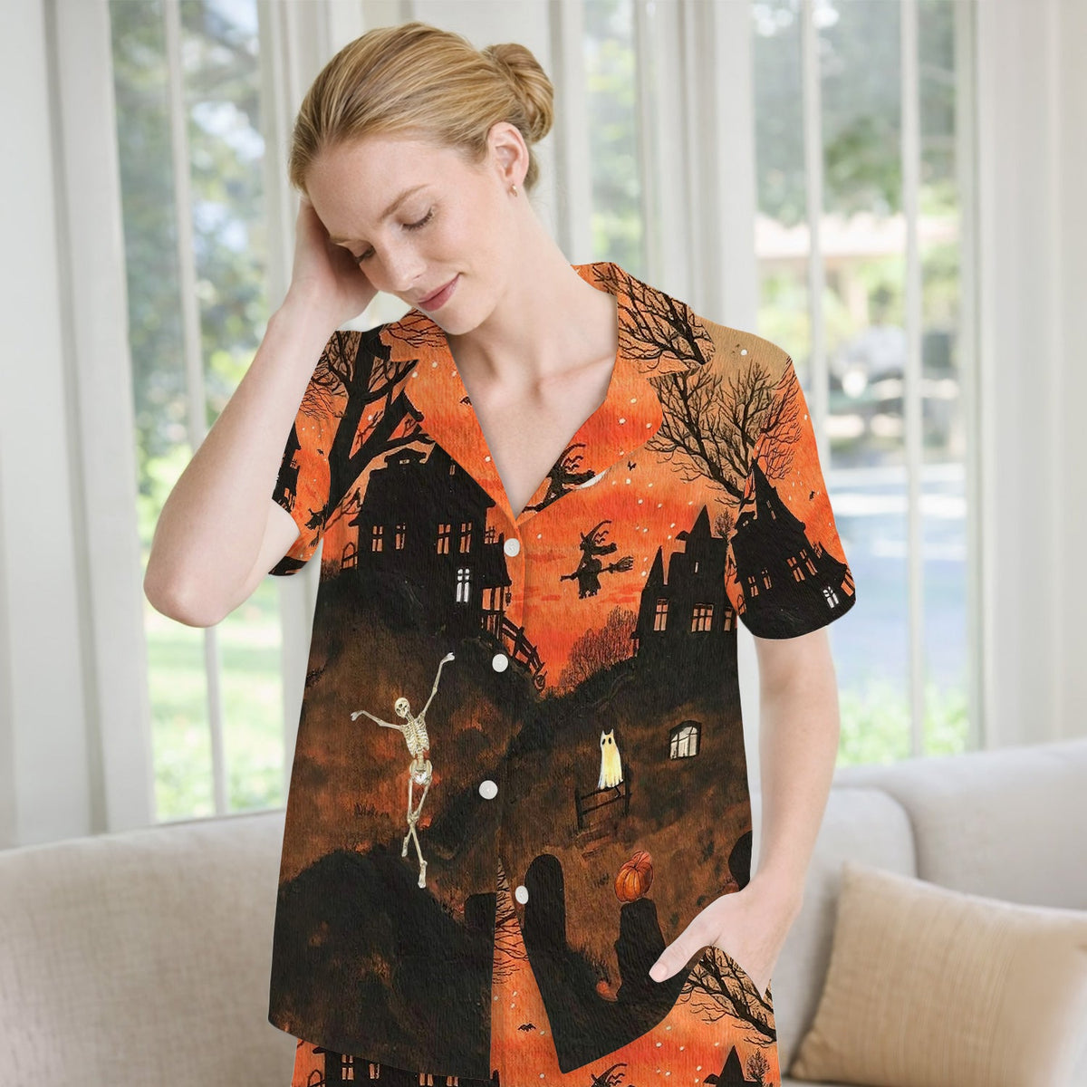 Haunted House Pajama Set - Halloween Gift For Nurse