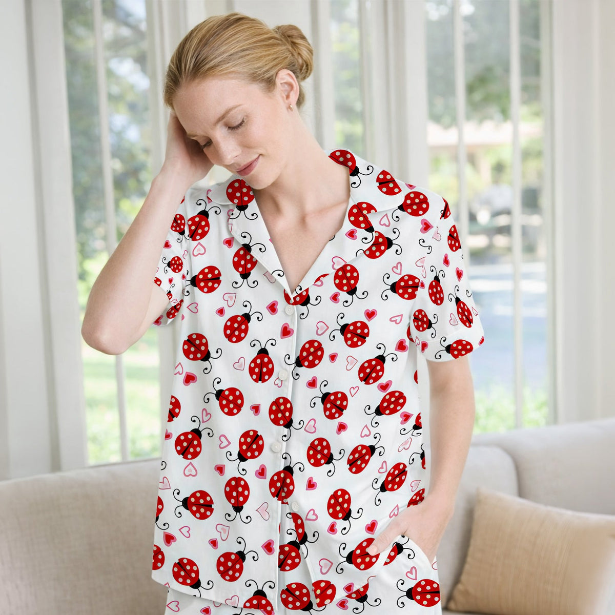 Ladybug Heart Love Pajama Set