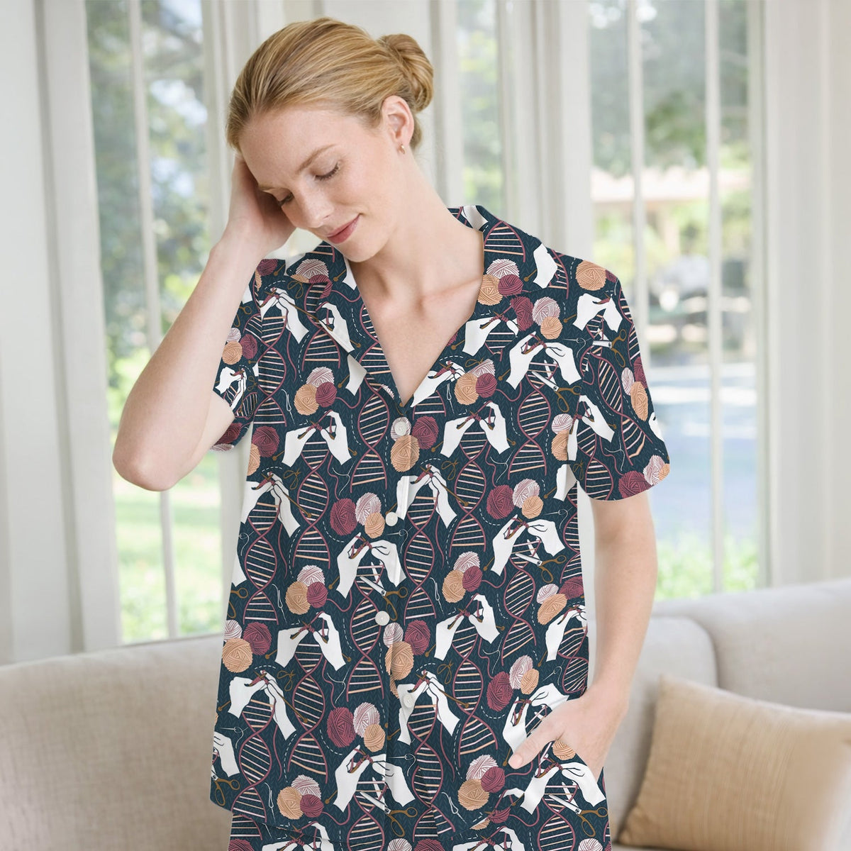 DNA Helix Yarn Nurse Pajama Set