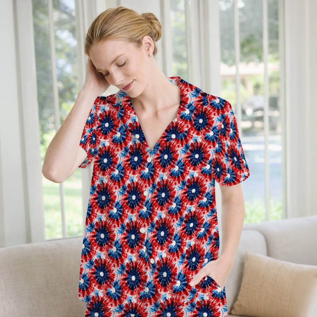 Nurse Tie Dye Firework Burst Pajama Set
