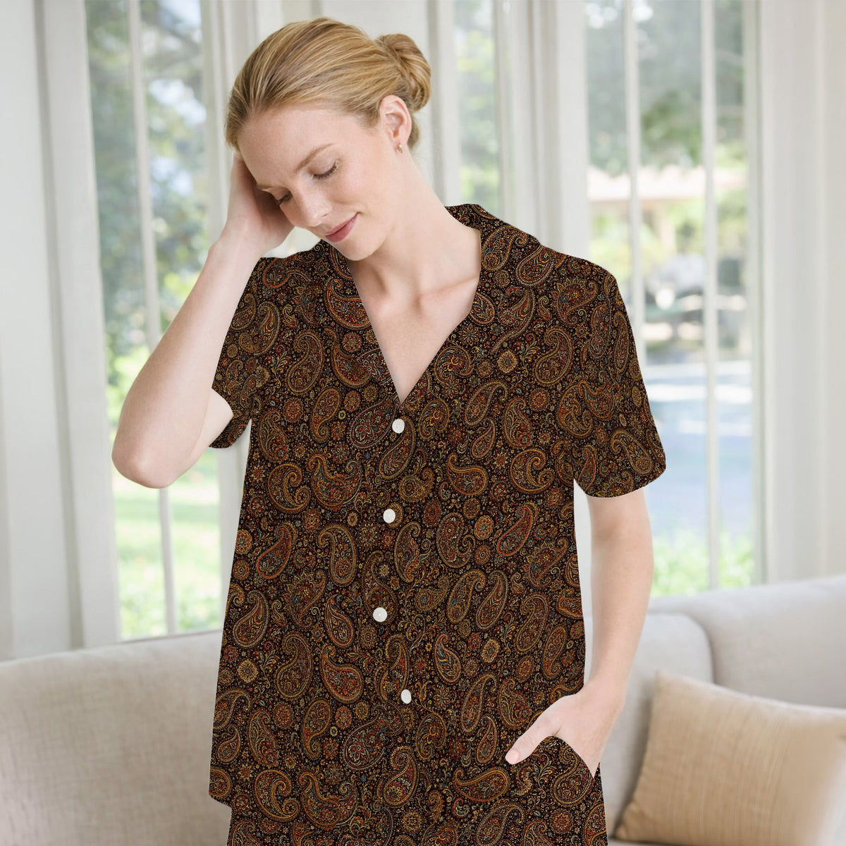 Vintage Ornate Paisley Pajama Set