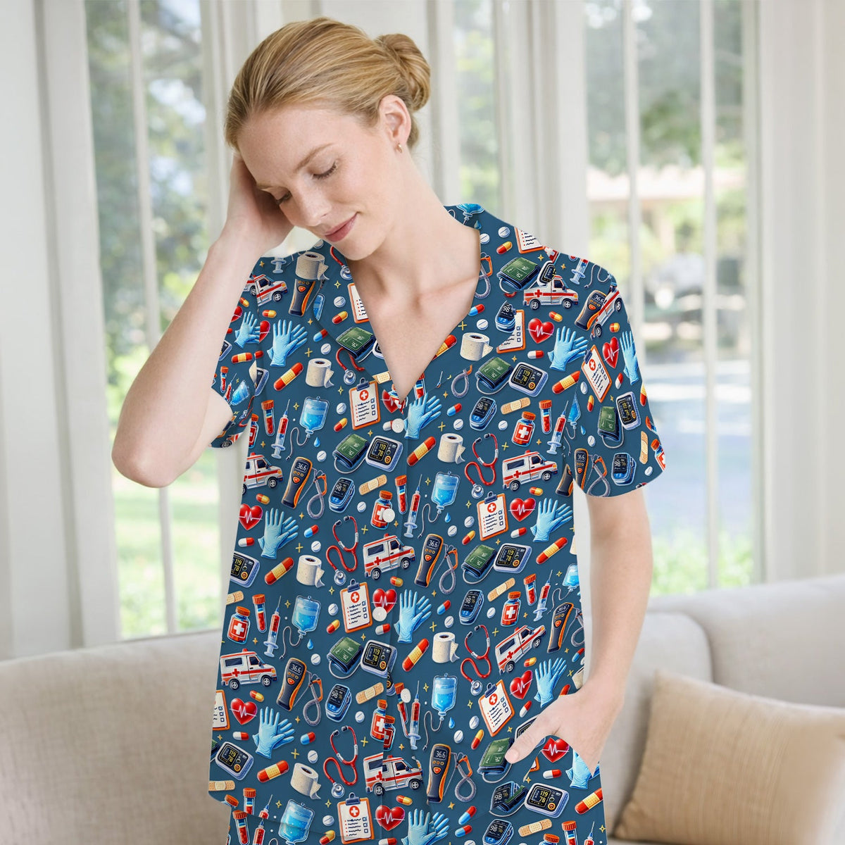 Ambulance Stethoscope Tools Pajama Set