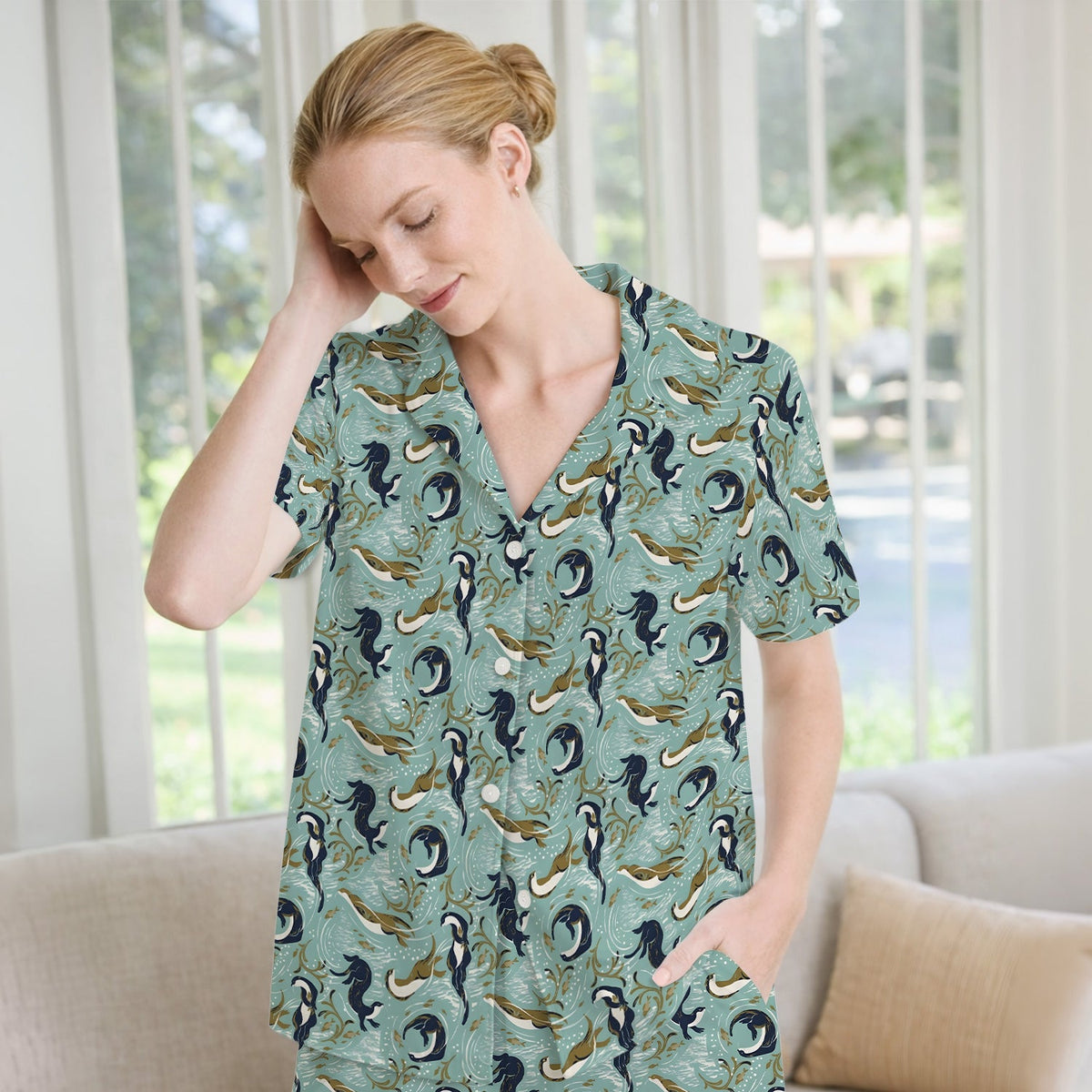 Sea Otter Wave Coastal Pajama Set