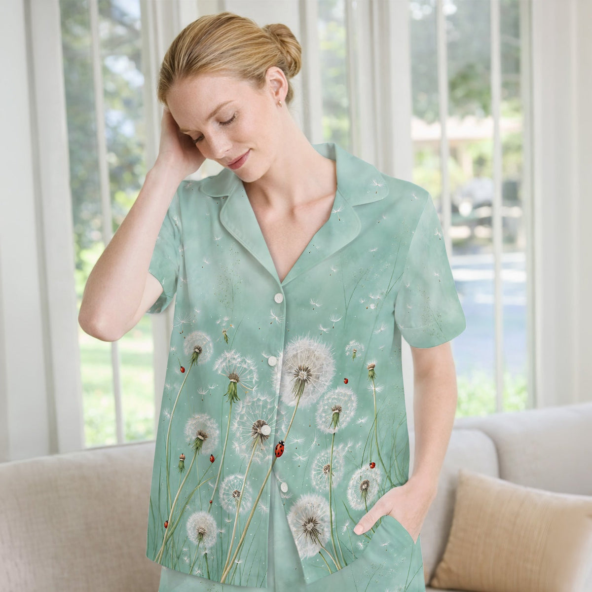 Dandelion Wishes Ladybug Nurse Pajama Set