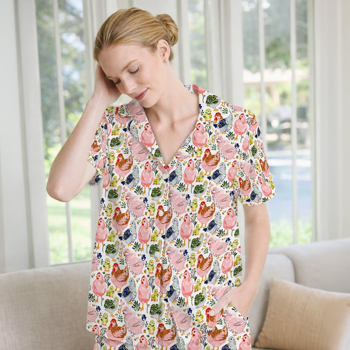 Farm Chicken Hen Chick Pajama Set