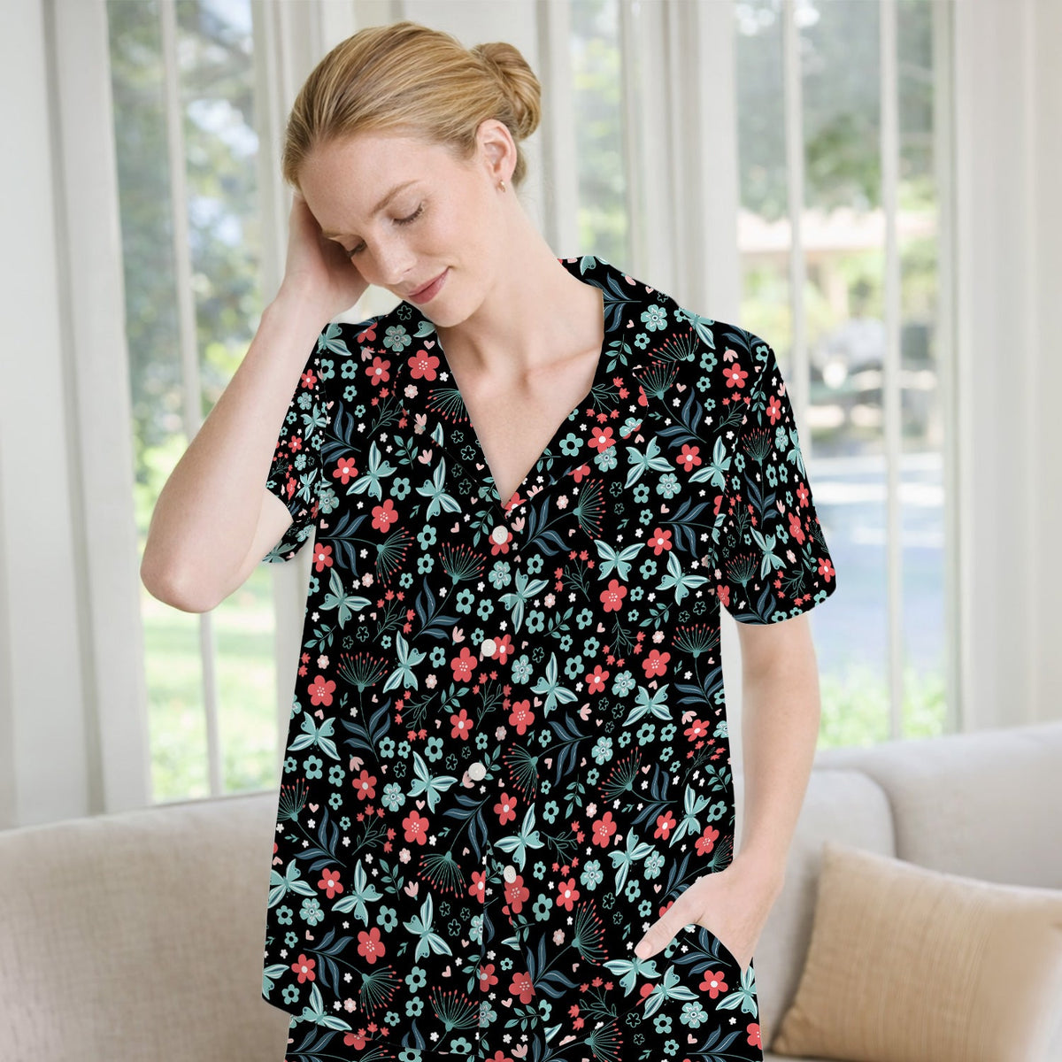Floral Butterfly Garden Pajama Set