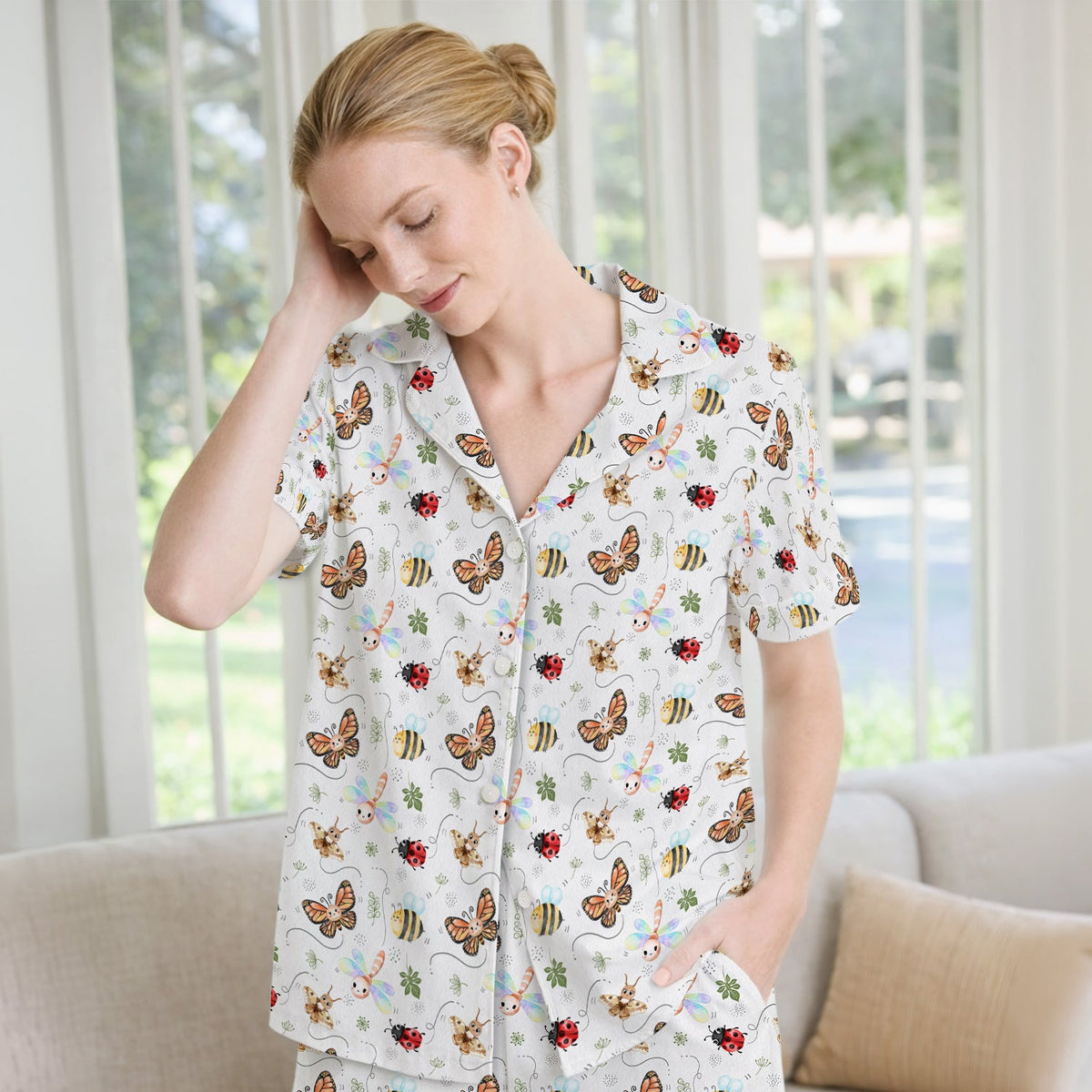 Colorful Garden Insect Pajama Set