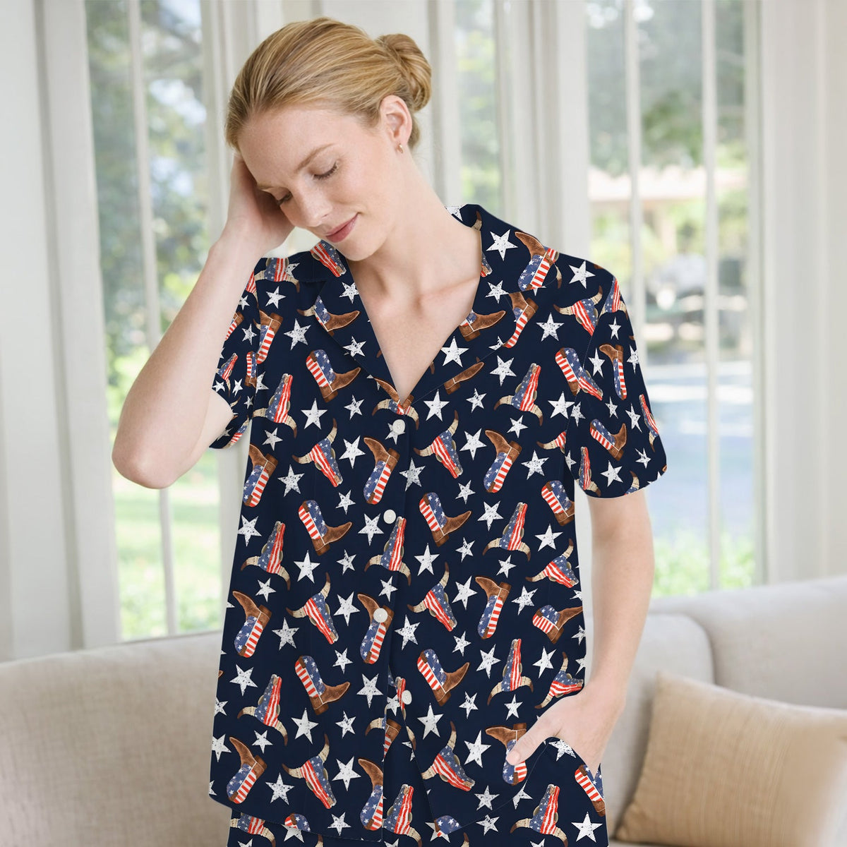 Western Boots Stars Pajama Set