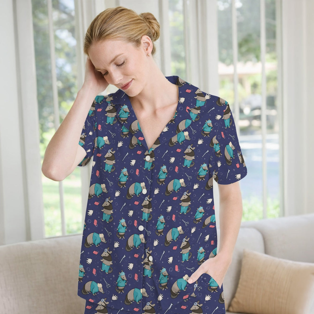 Armadillo Doctor Medical Tools Pajama Set