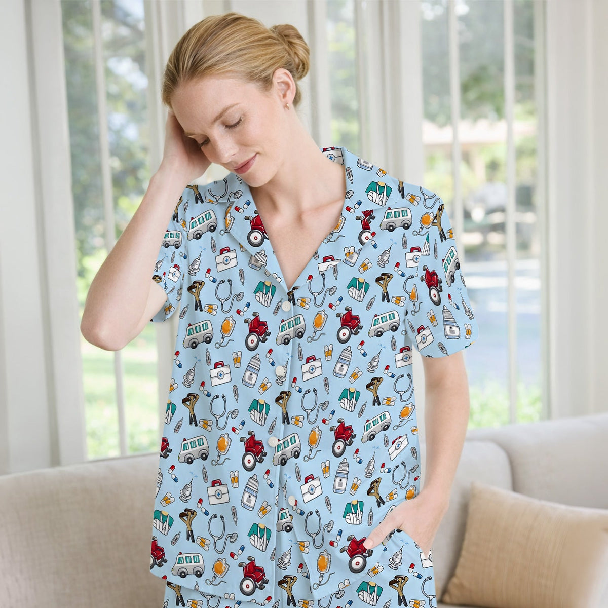 Medical Tools Emergency Transport Nurse Pajama Set
