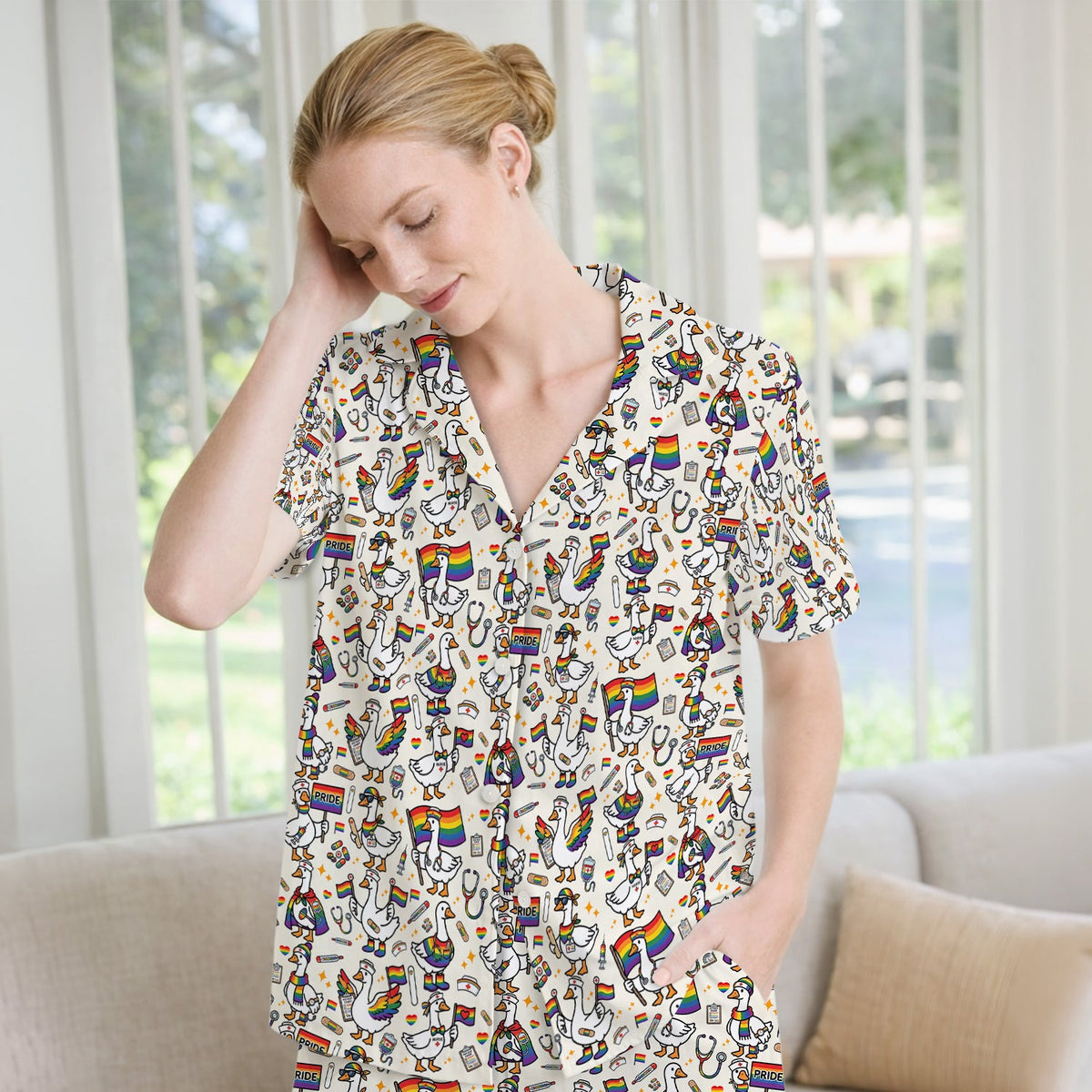 LGBT Pride Nurse Duck Pajama Set