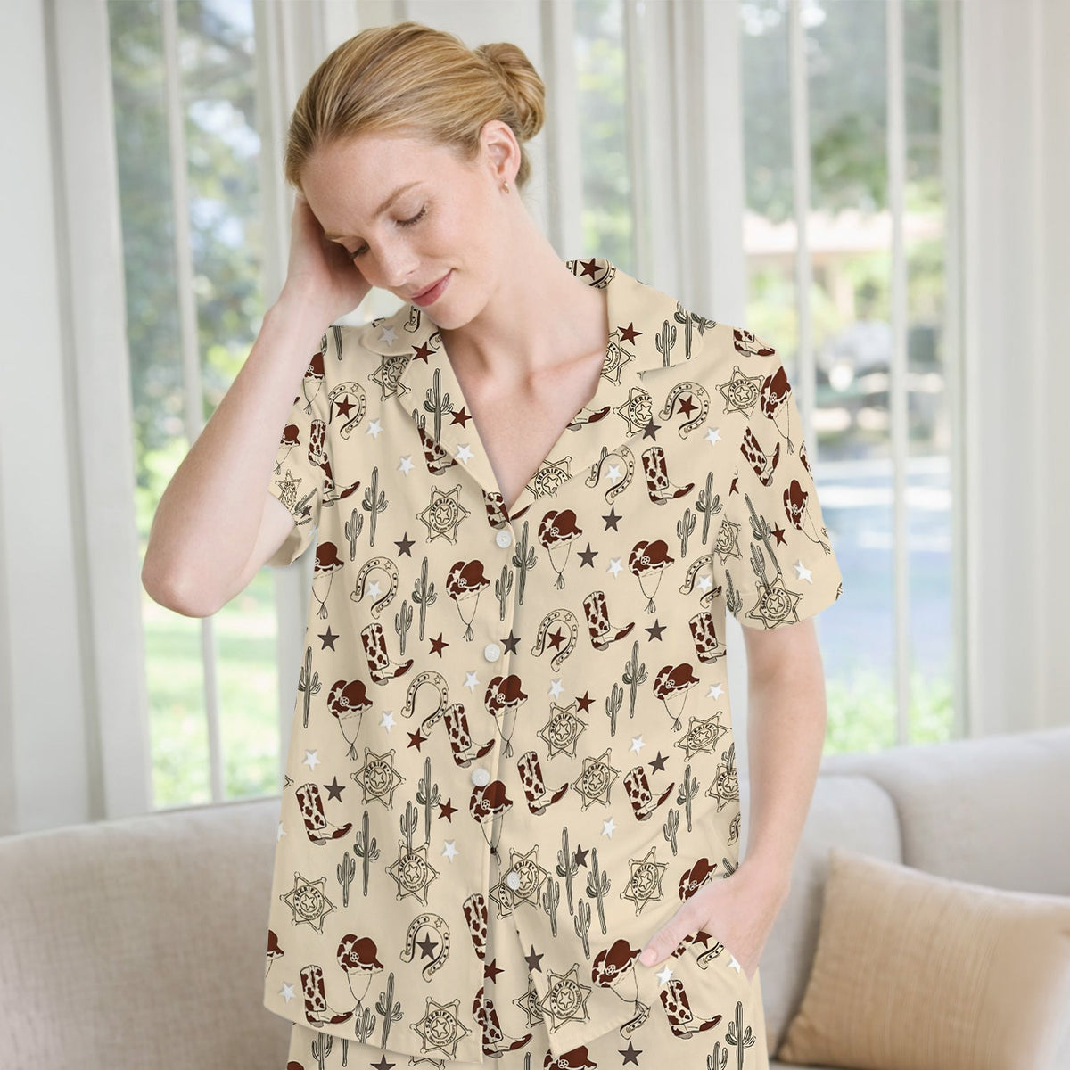 Cowboy Hats & Boots Pajama Set